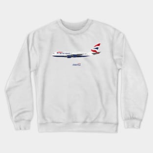 Illustration of British Airways Airbus A380 Crewneck Sweatshirt